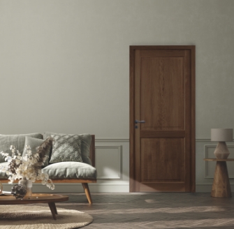 porte d'intérieur sur mesure bois foncé