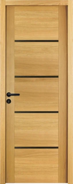 porte d'intérieur chêne naturel alu noir